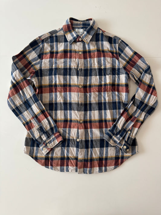 Camisa de franela beige con cuadros, Talla M, Hombre, The original Ben Sherman