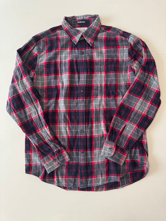 Camisa de franela gris con rojo, Talla M, Hombre, St. John's Bay