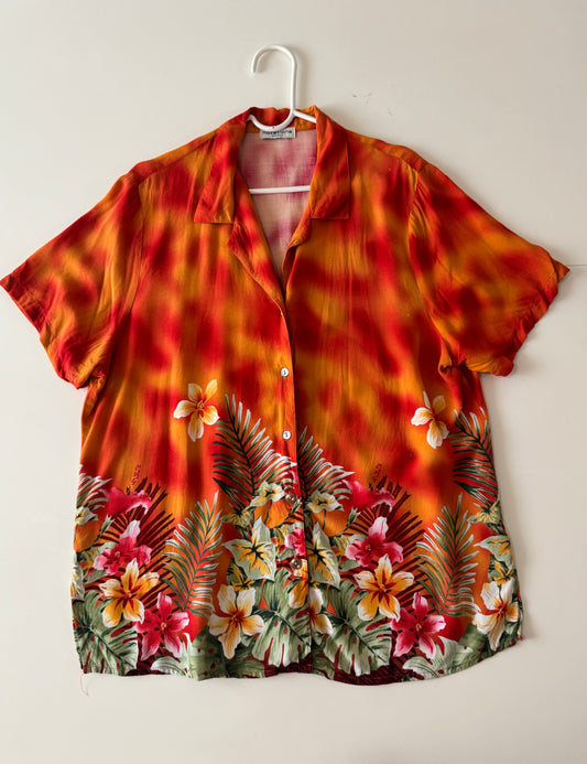 Camisa tropical naranja, Talla L, Mujer, Notations