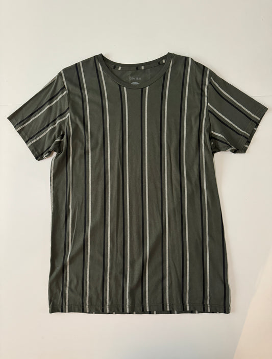 Playera de rayas verde, Talla L, Hombre