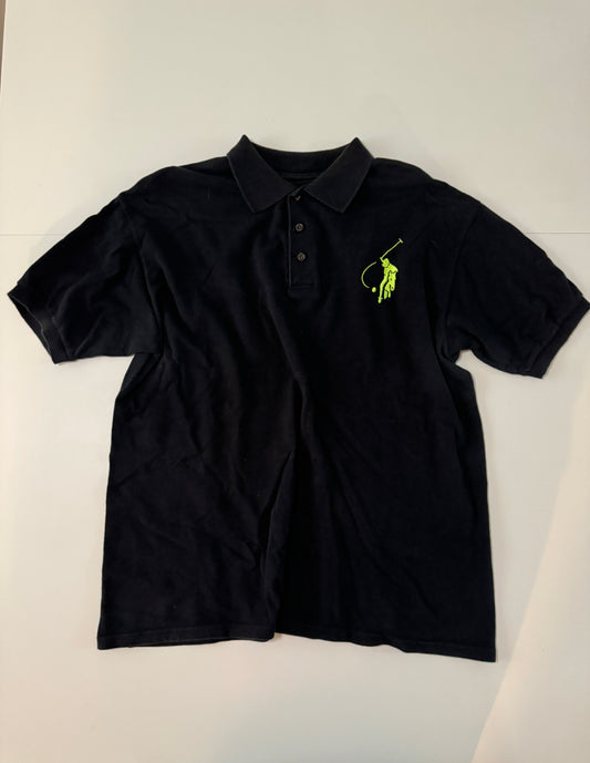 Polo negra bordada, Talla L, Hombre