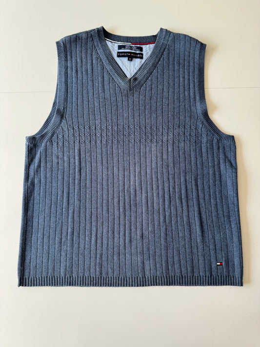 Chaleco celeste de punto, Talla M, Hombre