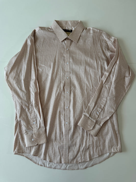 Camisa estampada, Talla L, 17.5 cuello, 34-35 manga, Slim, Hombre, John Henry