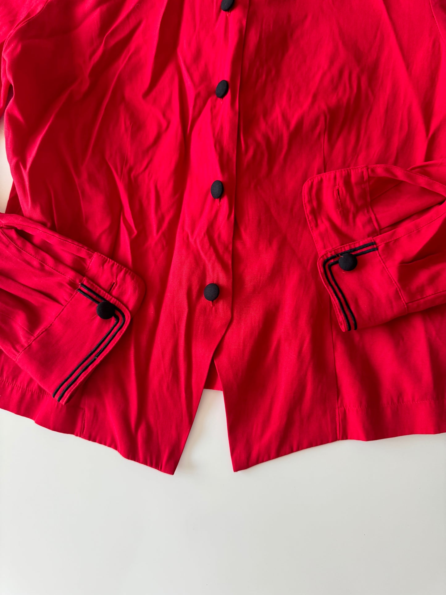 Camisa roja vintage, Talla S, Mujer