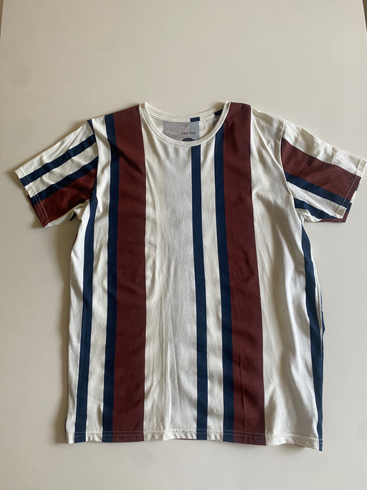 Playera de rayas estampada, Talla L, Hombre