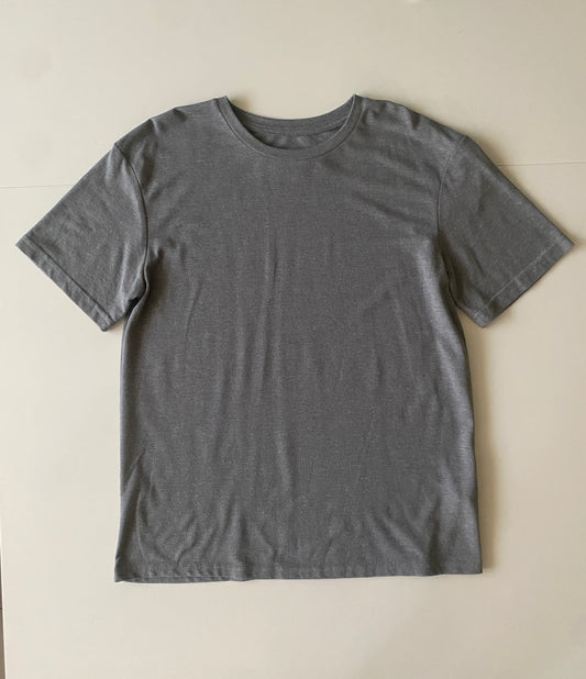 Playera lisa gris, corte relajado, Talla XS, Hombre