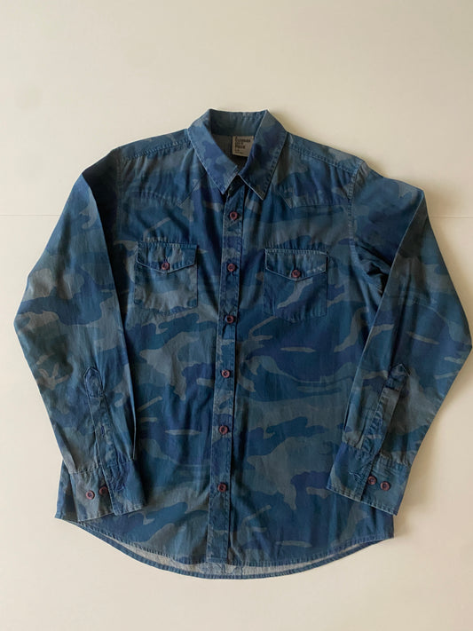 Camisa estampado militar, Talla L, Hombre