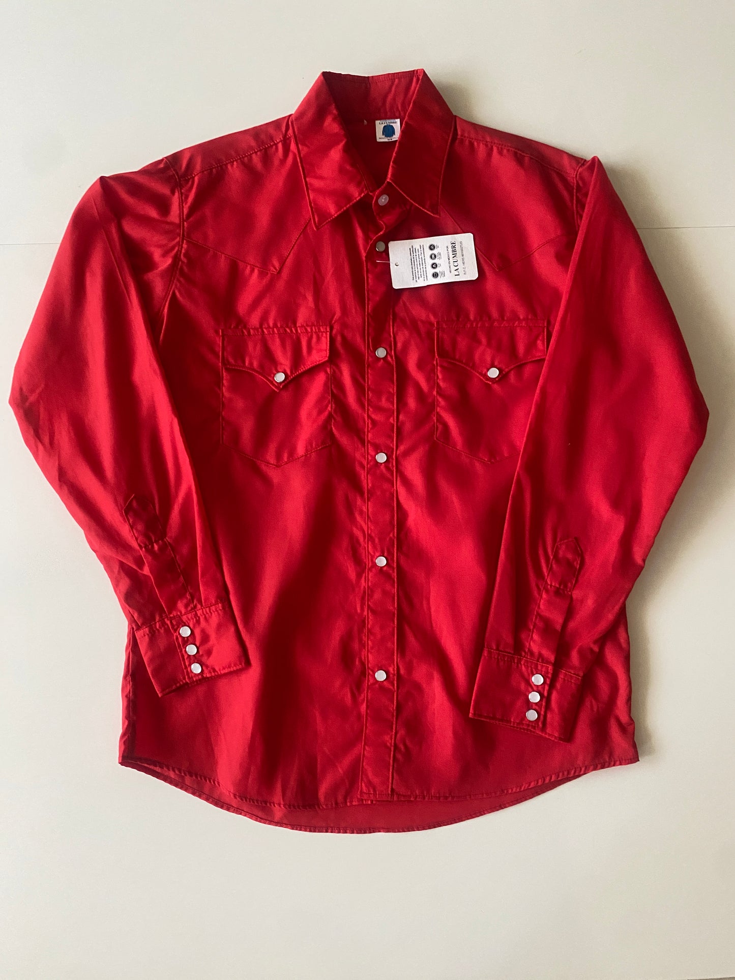 Camisa vaquera roja, Talla M, 34, Hombre