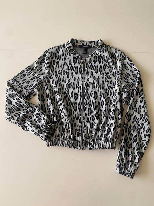 Chaqueta ligera estampada animal print, Talla XS, Mujer