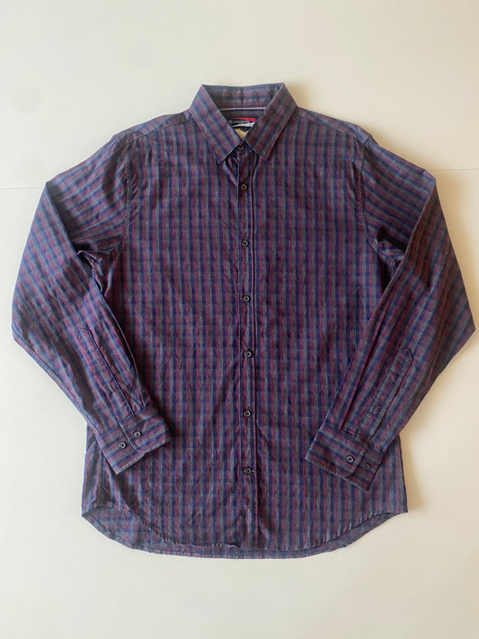 Camisa cuadros pequeños, Talla M, 38, Hombre