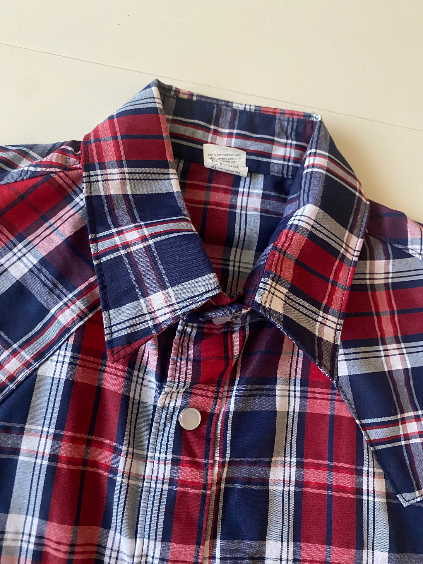 Camisa vaquera de cuadros, Talla M, 34, Hombre