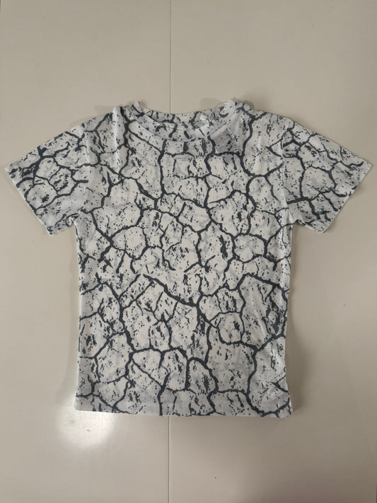 Playera blanca estampada marmol, Talla XS, Mujer, Rewind