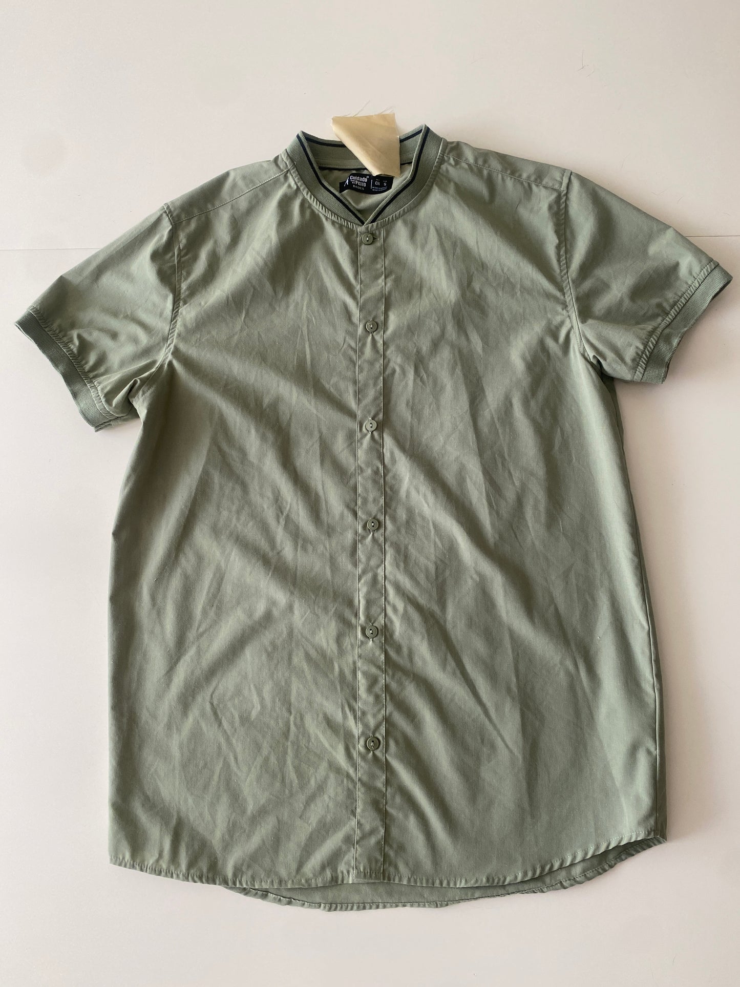 Camisa deportiva verde, Talla S, Hombre