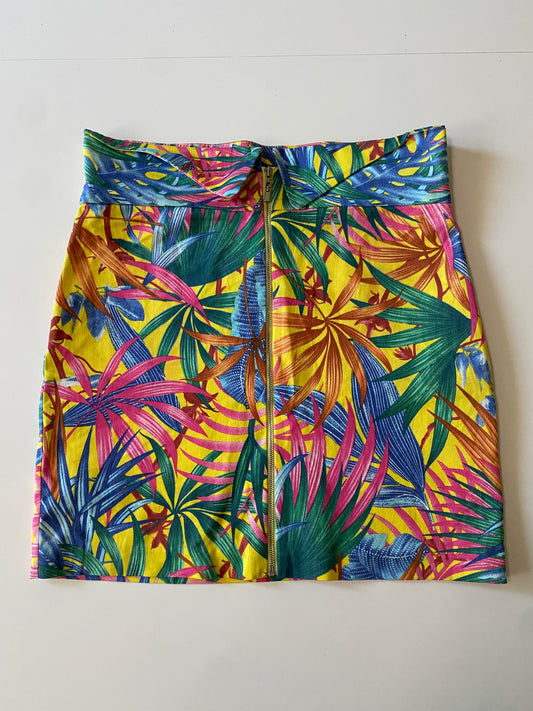 Falda estampada tropical, Talla M, Mujer