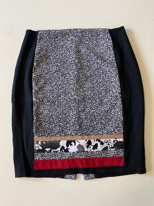 Falda de vestir con bloques estampados, Talla 4, M, Mujer