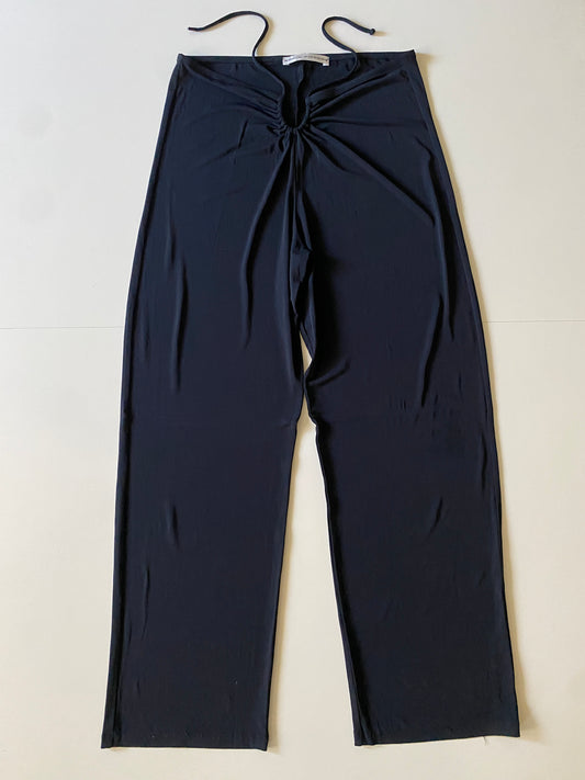 Pantalones negros con jareta al frente, Talla M, Mujer