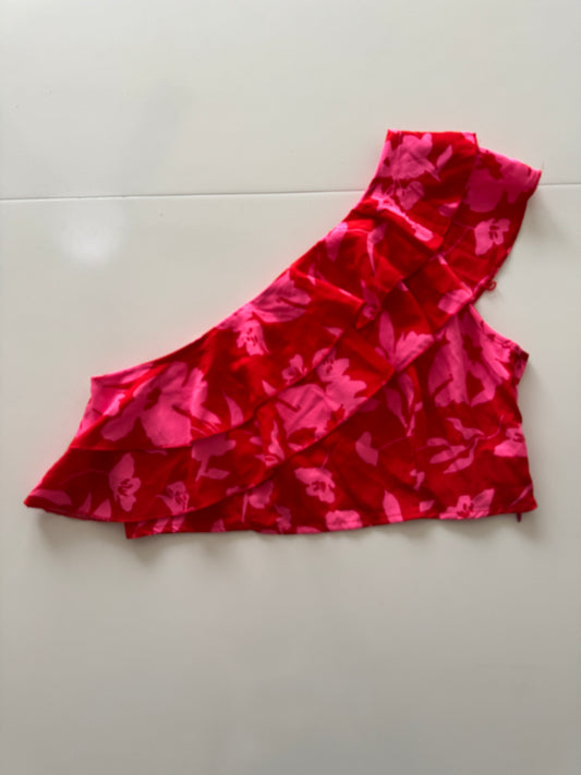 Crop top estampado con holanes, Talla L, Mujer, Shein