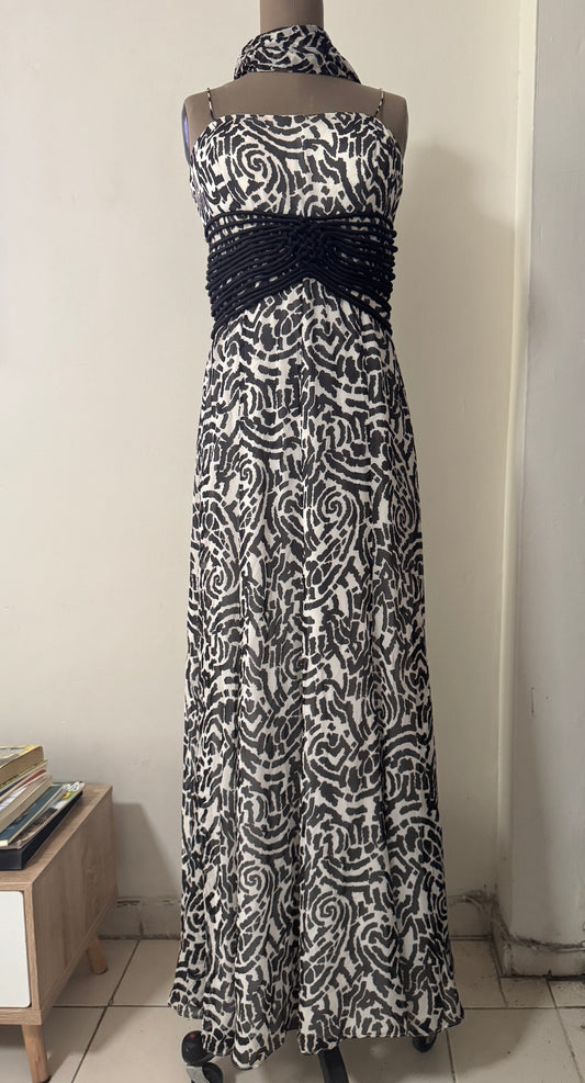 Vestido estampado de tirantes, Talla S, Mujer, Cheta B