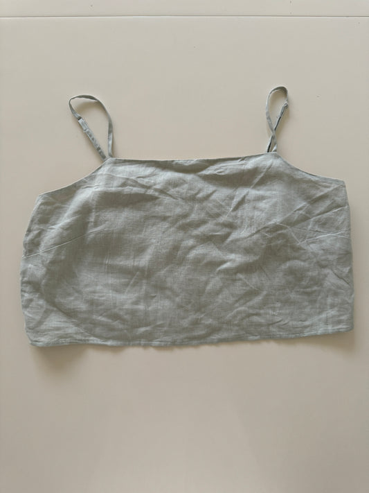 Crop top de ritantes 100% Lino, Talla M, Mujer