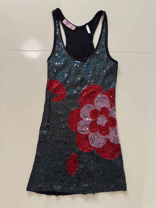 Blusa larga de lentejuelas, Talla S, Mujer, Dirty Pink
