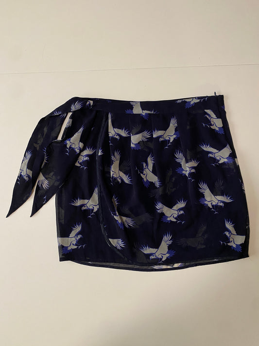 Mini falda azul estampada, Talla M, 28, Mujer