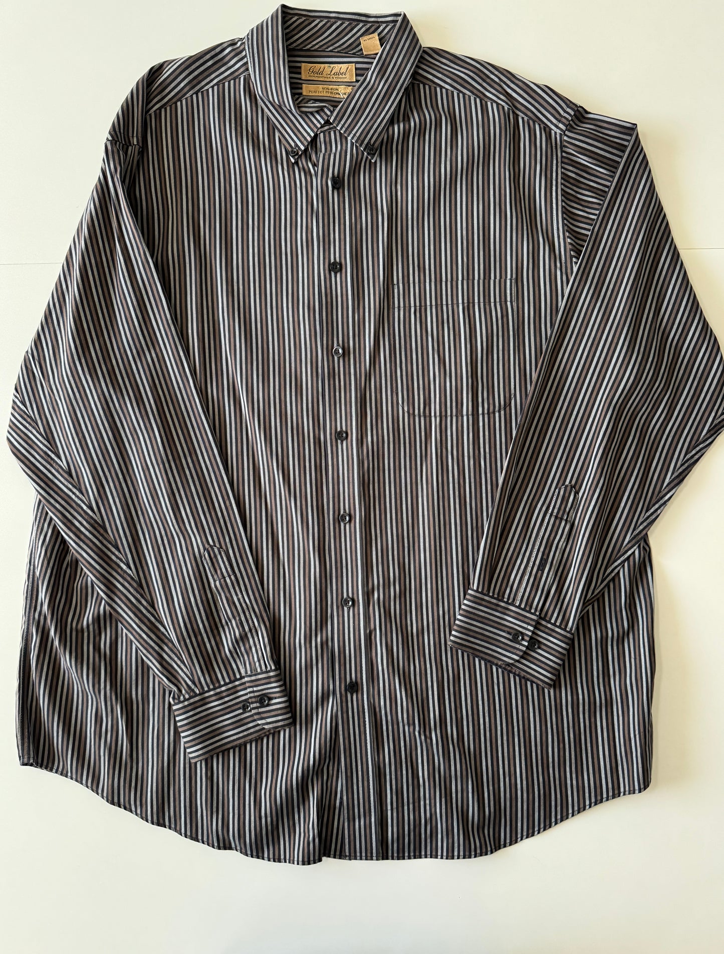 Camisa rayas cafe, Talla 2XL, Hombre