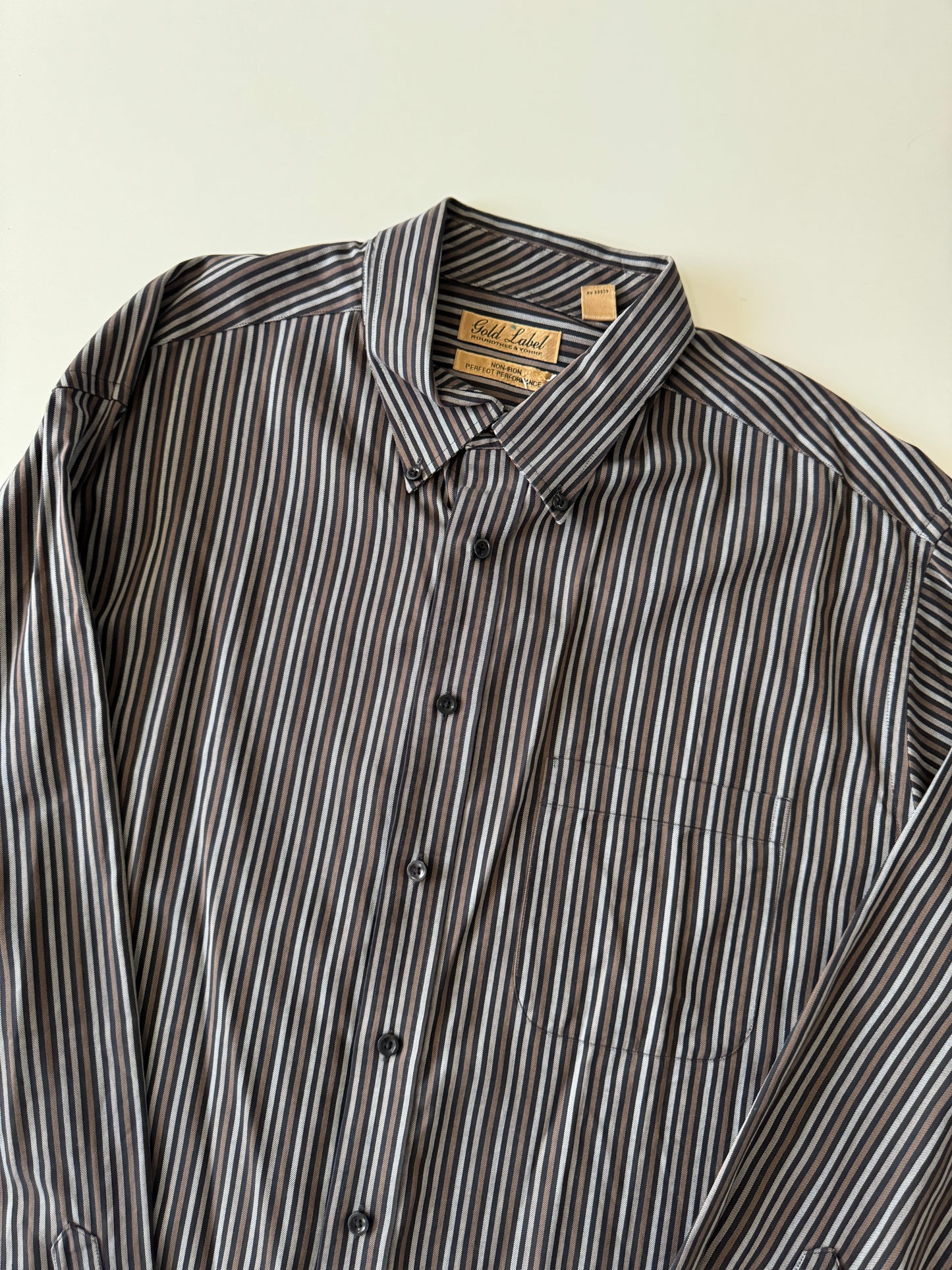 Camisa rayas cafe, Talla 2XL, Hombre