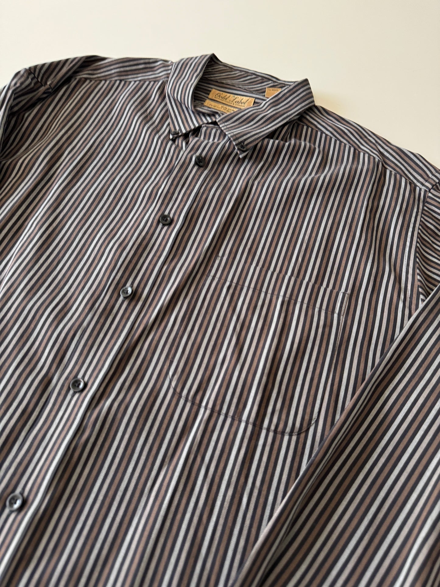 Camisa rayas cafe, Talla 2XL, Hombre