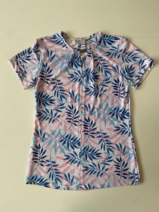 Blusa manga corta estampada, Talla S, Mujer