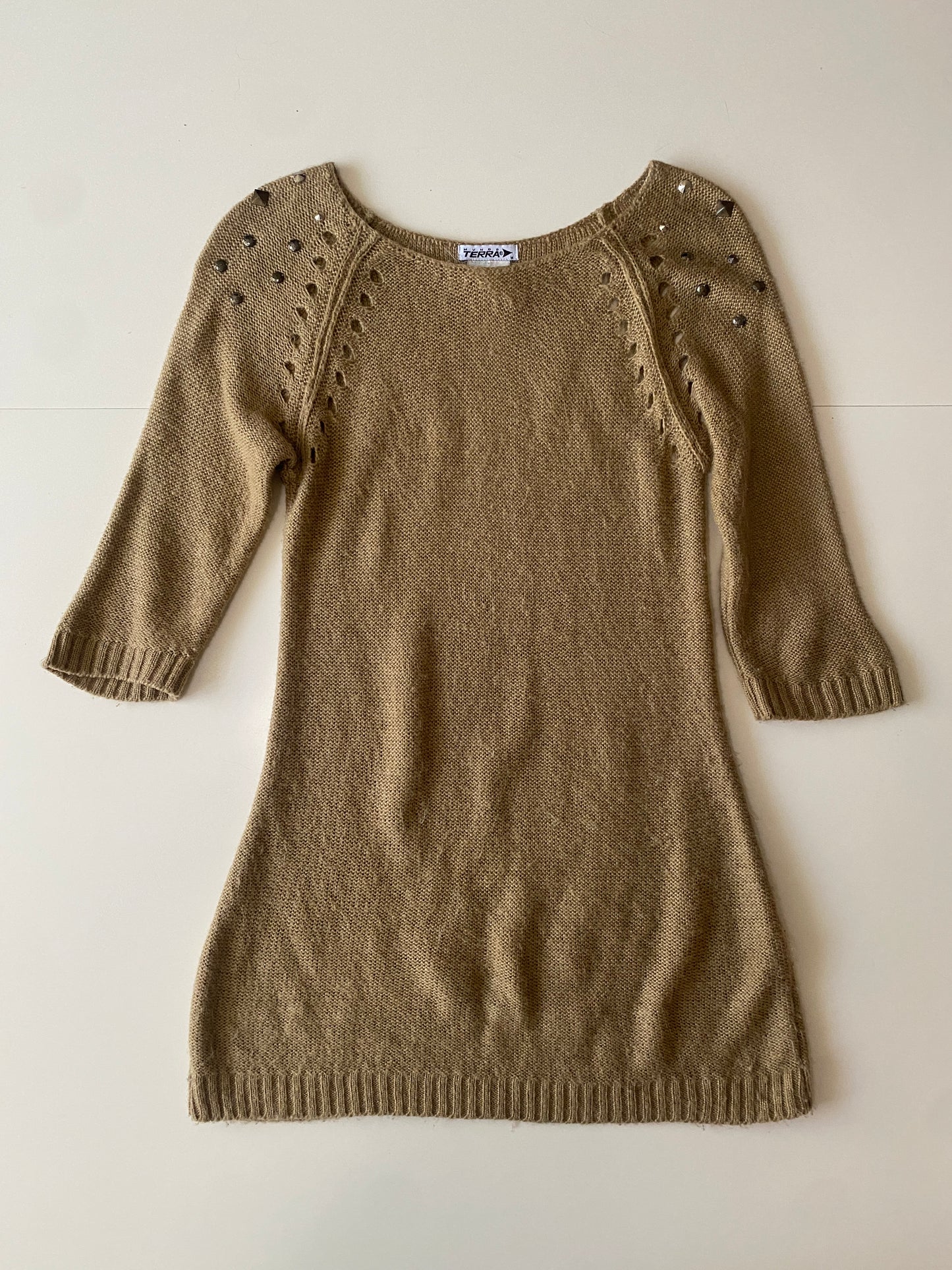 Vestido/sweater beige, Talla M, Mujer