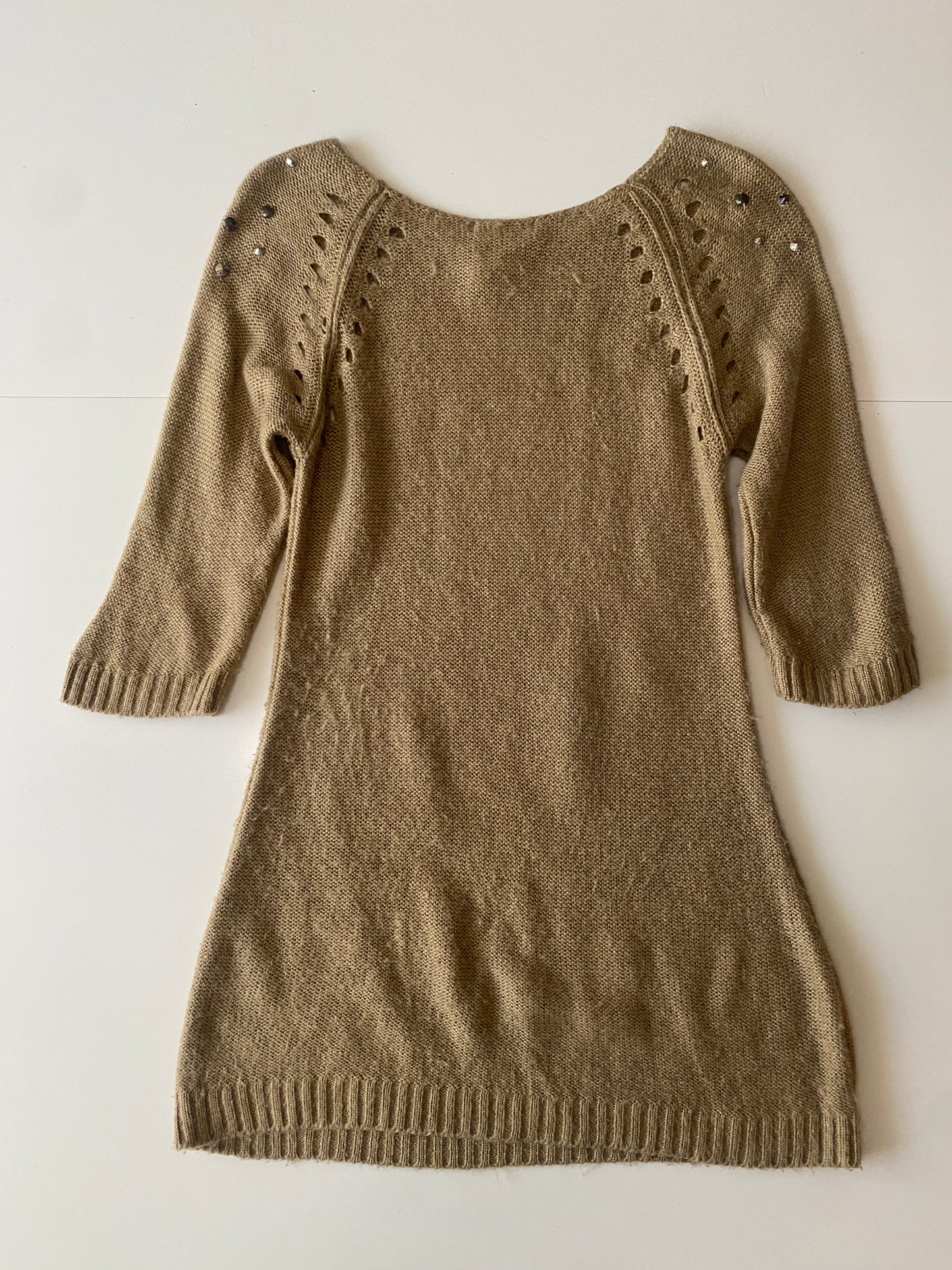 Vestido/sweater beige, Talla M, Mujer