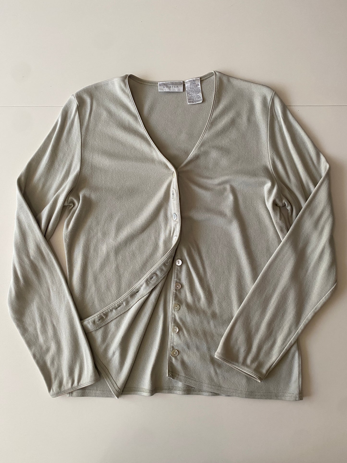 Sweater de botones de carey, Talla L, Mujer