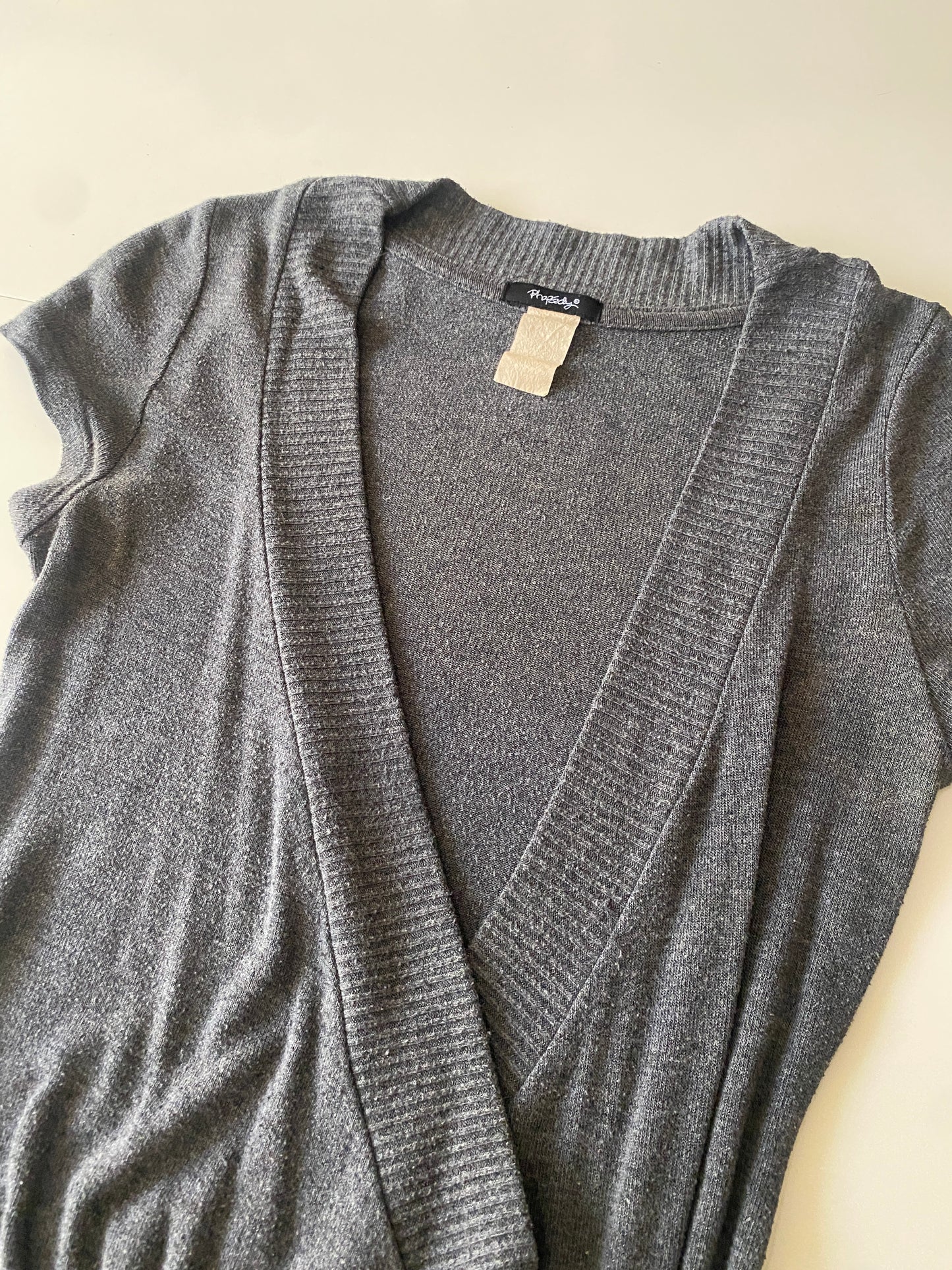 Blusa larga de punto gris, Talla S, Mujer