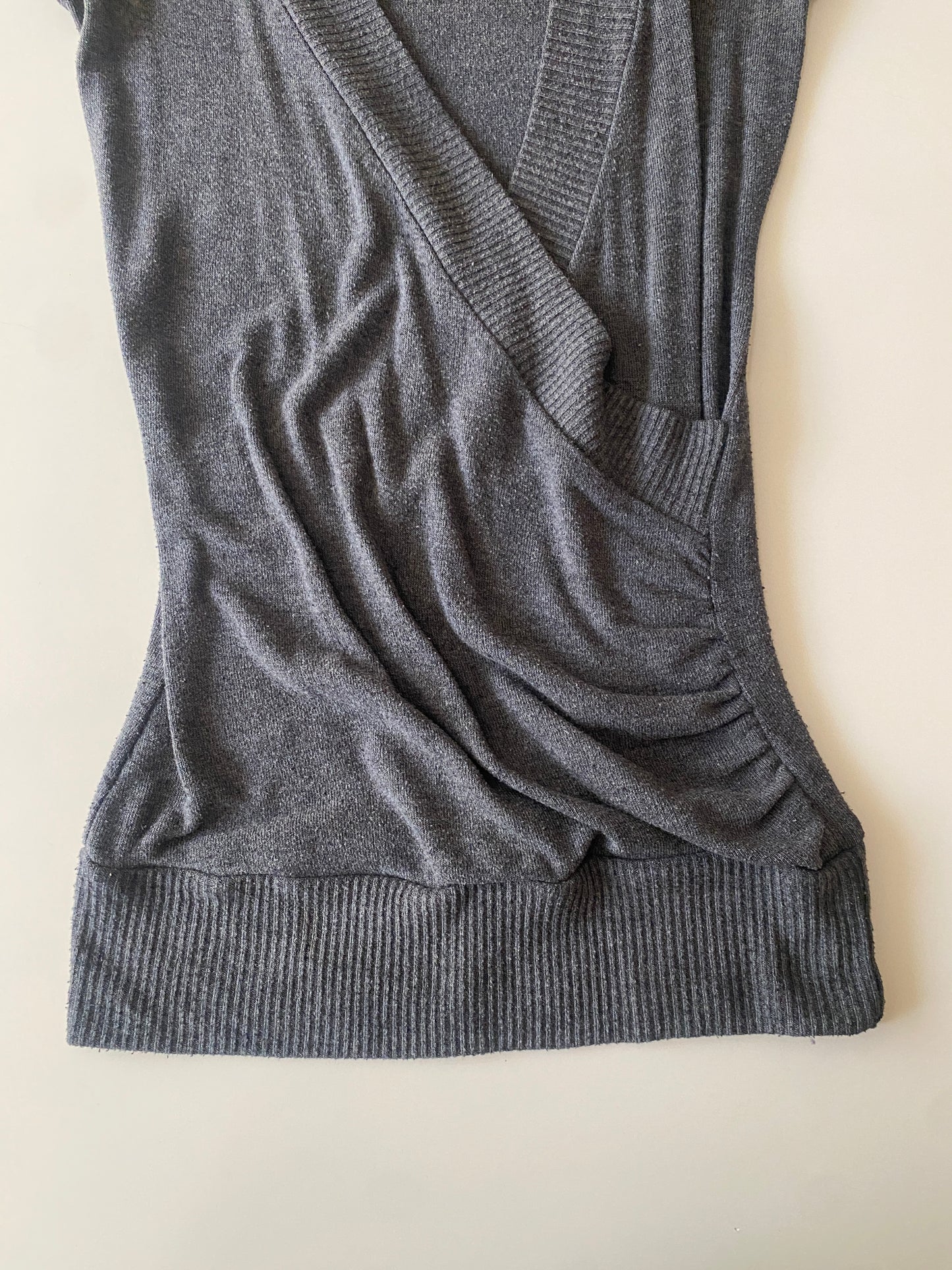 Blusa larga de punto gris, Talla S, Mujer