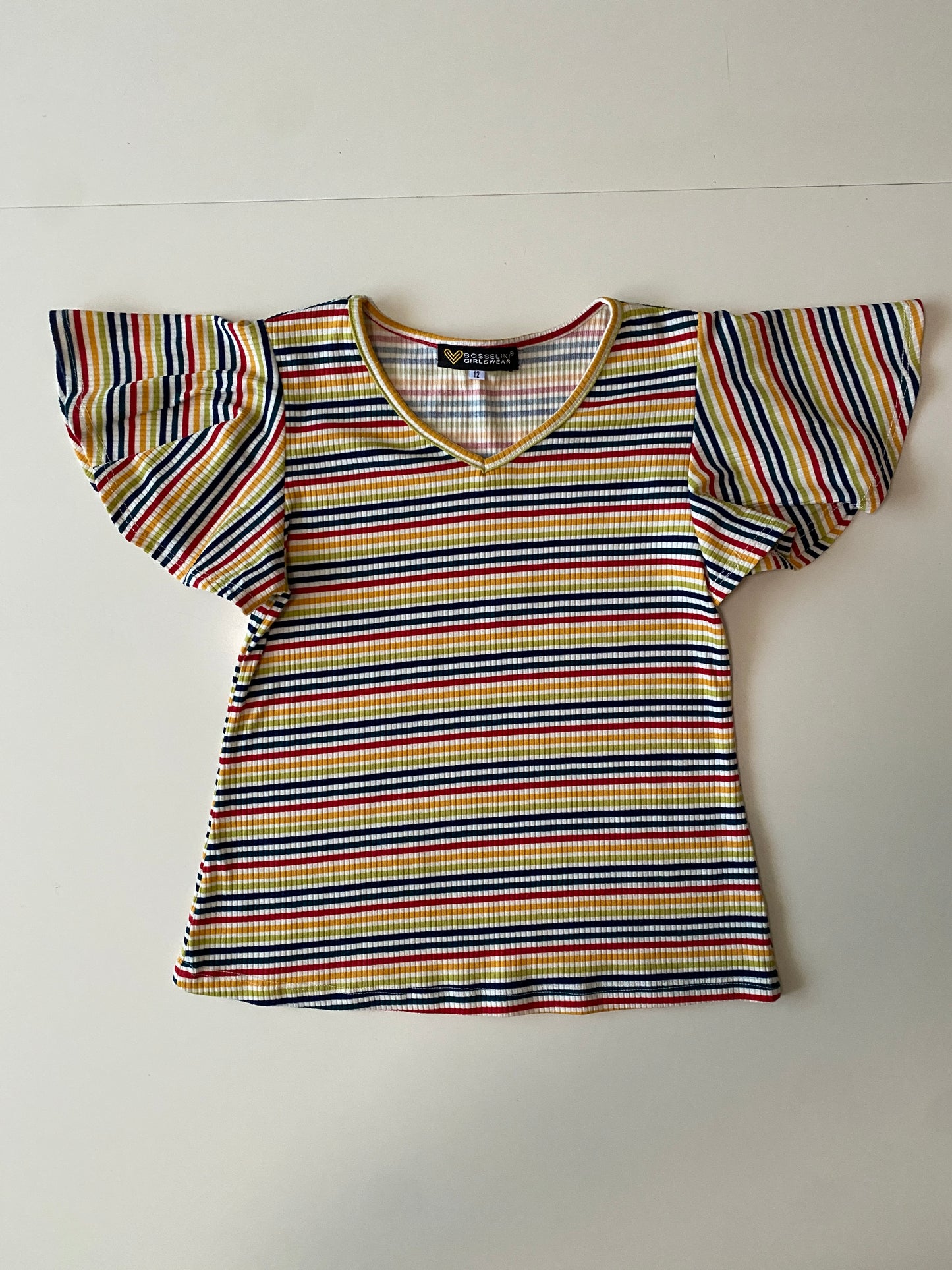 Playera de rayas, Talla 12 años, queda a talla S, Niña, Mujer