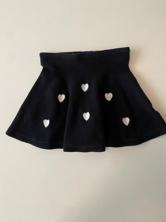 Falda con corazones bordados, Talla 4-6 años, Niña