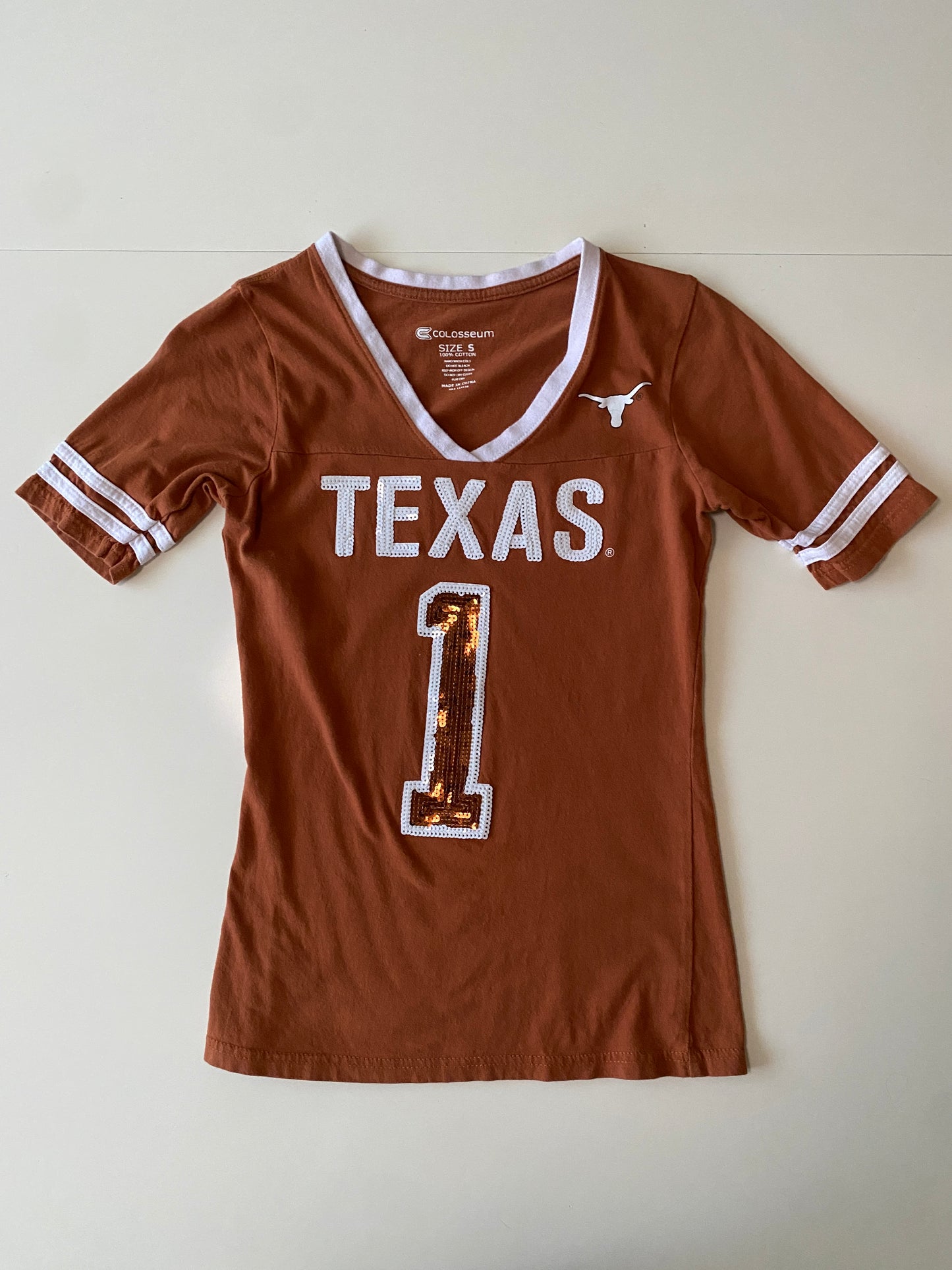 Playera Texas cafe claro, Talla XS/S, Mujer