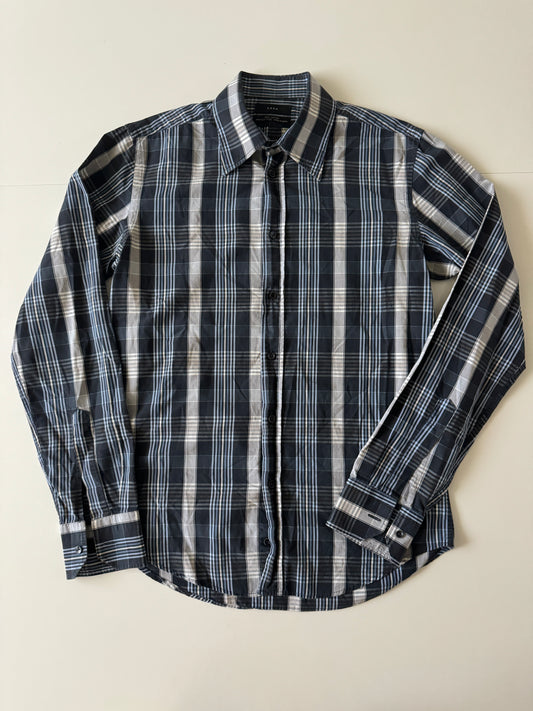 Camisa cuadros azul, Talla S, Hombre