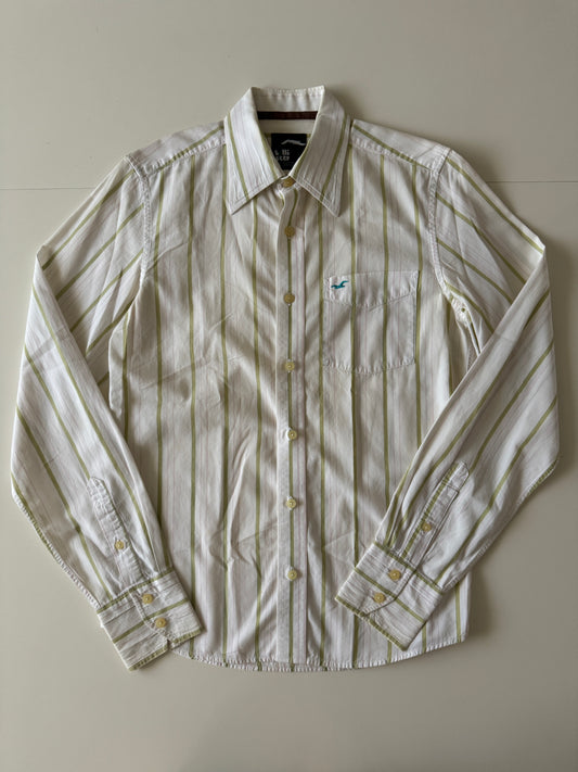 Camisa de rayas beige, Talla S, Hombre
