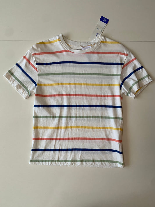 Playera blanca de rayas, Talla 9-10 años, Niño