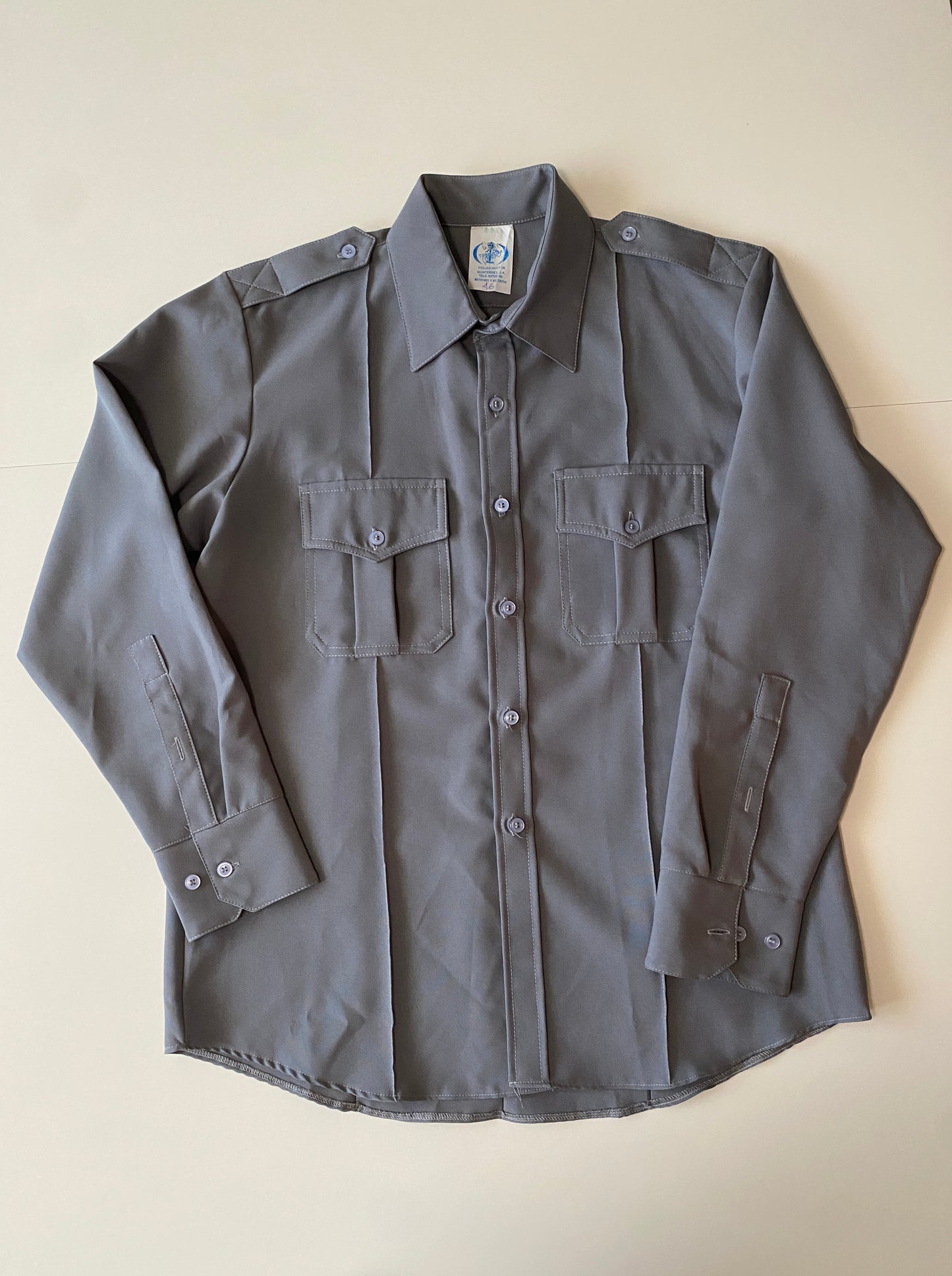 Camisa de trabajo gris, Talla L, 46, Hombre