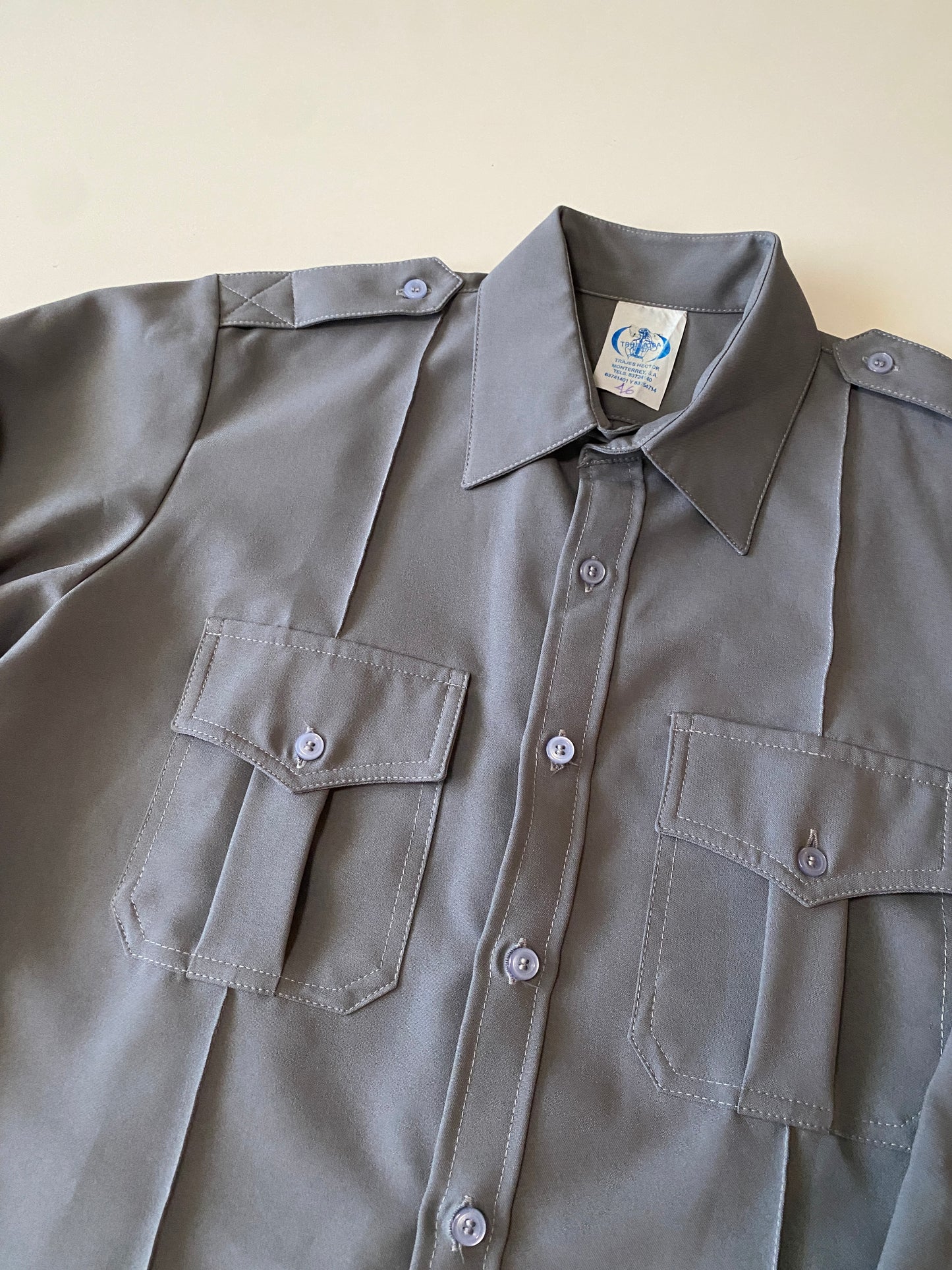 Camisa de trabajo gris, Talla L, 46, Hombre