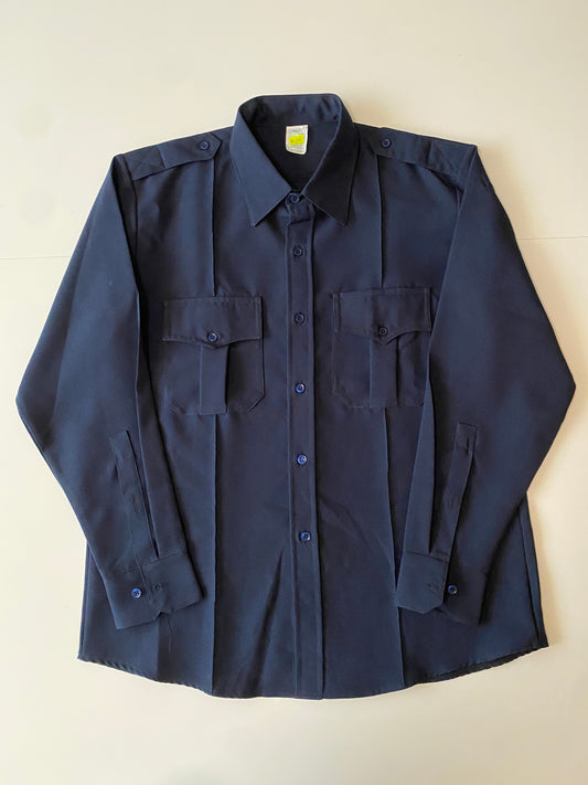Camisa de trabajo manga larga azul marino oscuro, Talla L, 46, Hombre