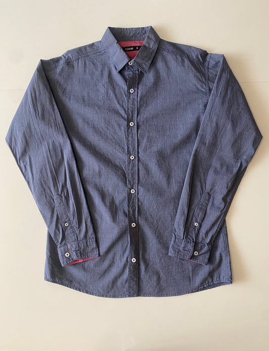 Camisa manga larga gris, Talla L (slim fit), Hombre