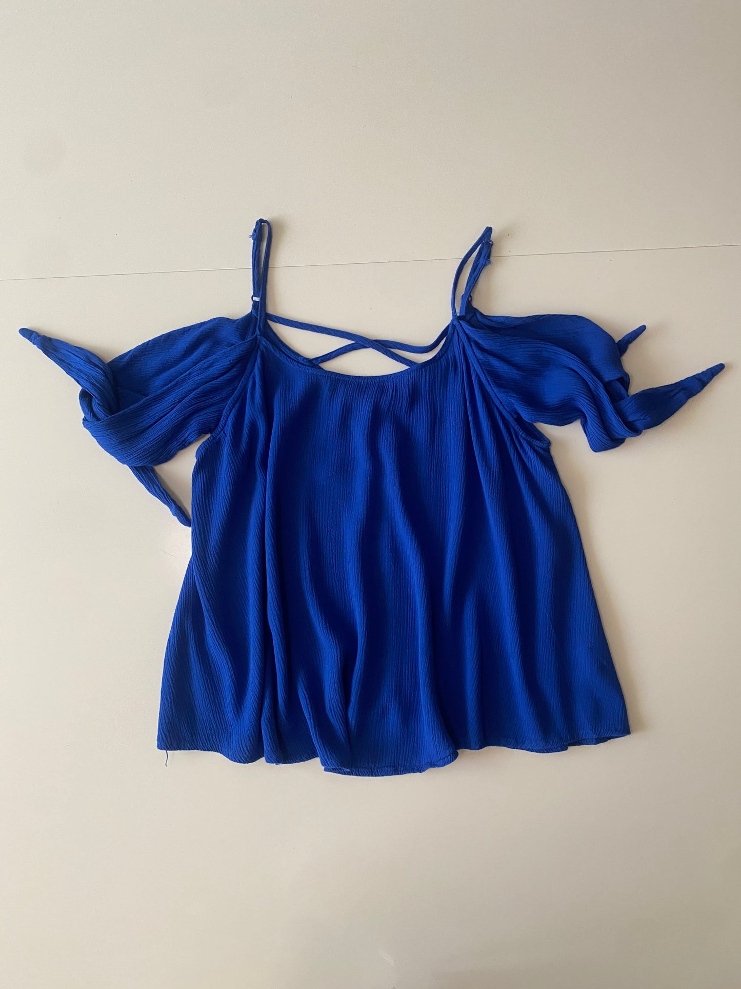 Blusa azul de tirantes, Talla S, Mujer