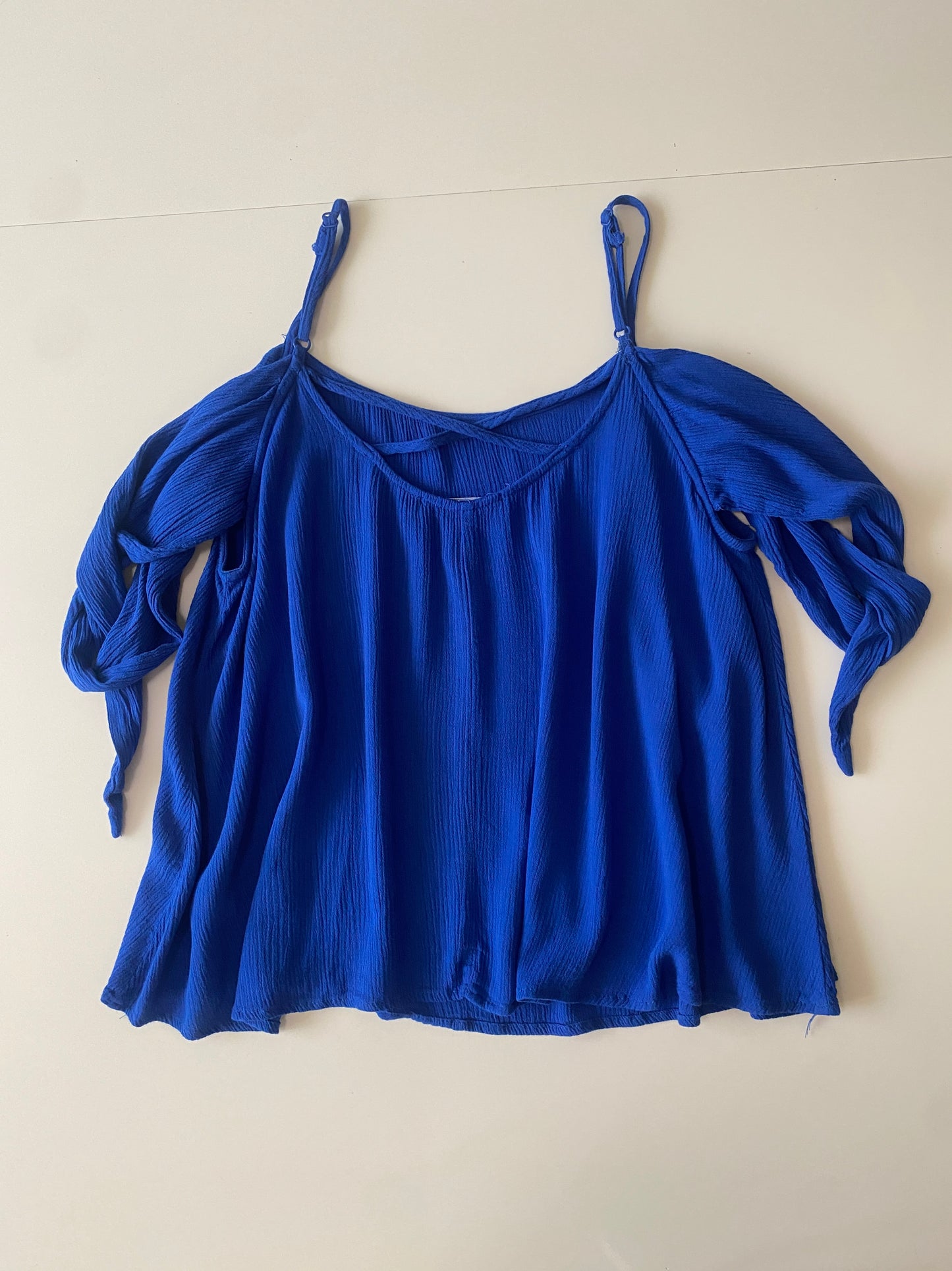 Blusa azul de tirantes, Talla S, Mujer