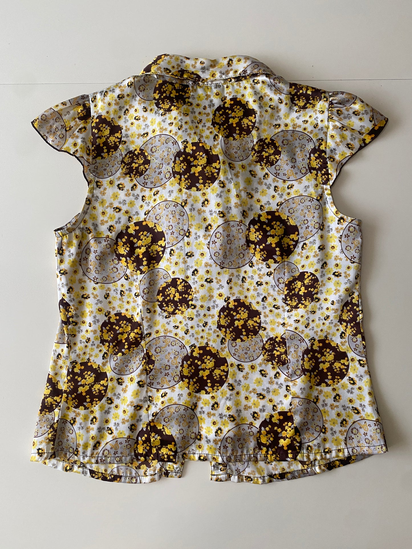 Camisa estampada de flores, Talla S/M, Mujer