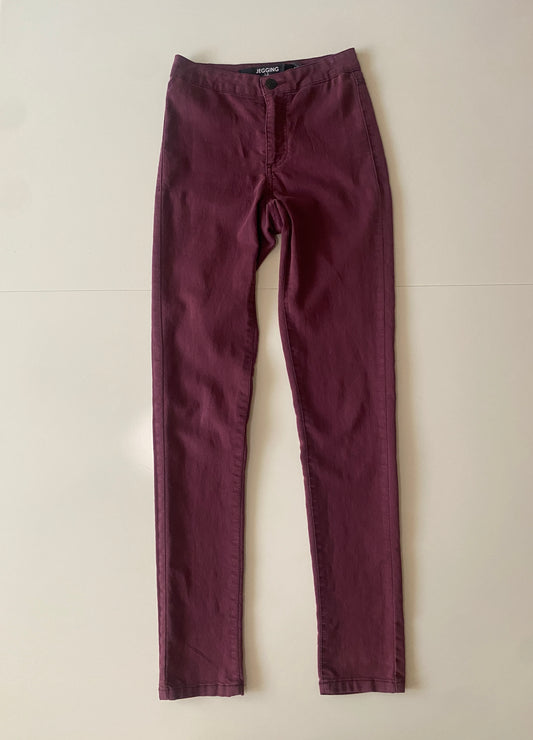 Jeggins color vino, Talla 2, S, Mujer