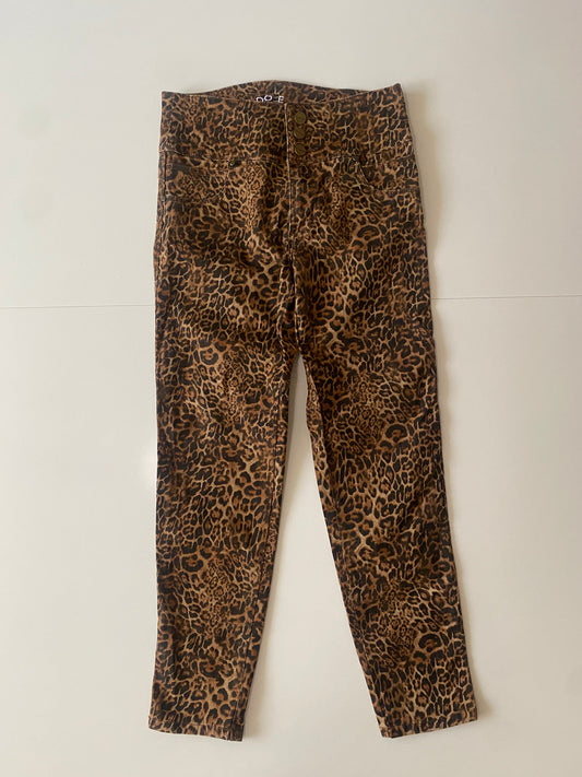 Jeggins animal print café, Talla 7, M, Mujer