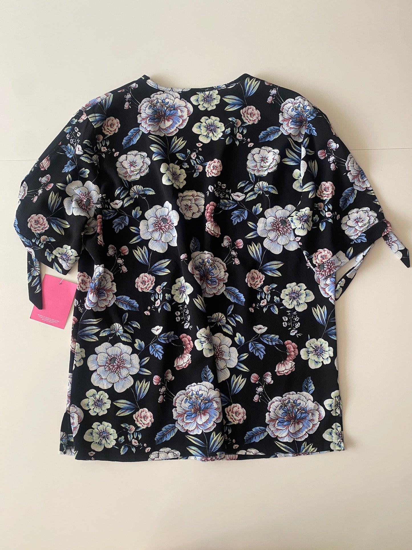 Blusa negra estampada, Talla XXL, 44, Mujer